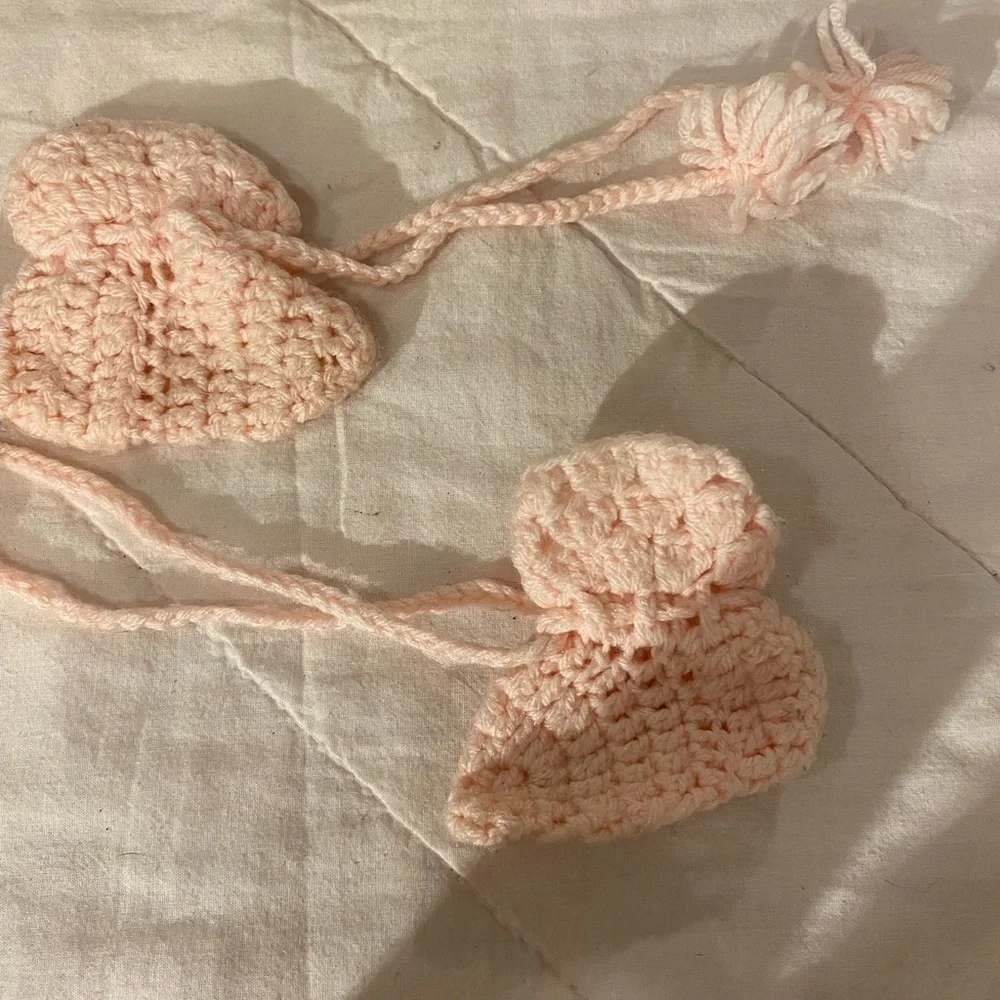 Hand Crafted Pink Booties Newborn (FB)